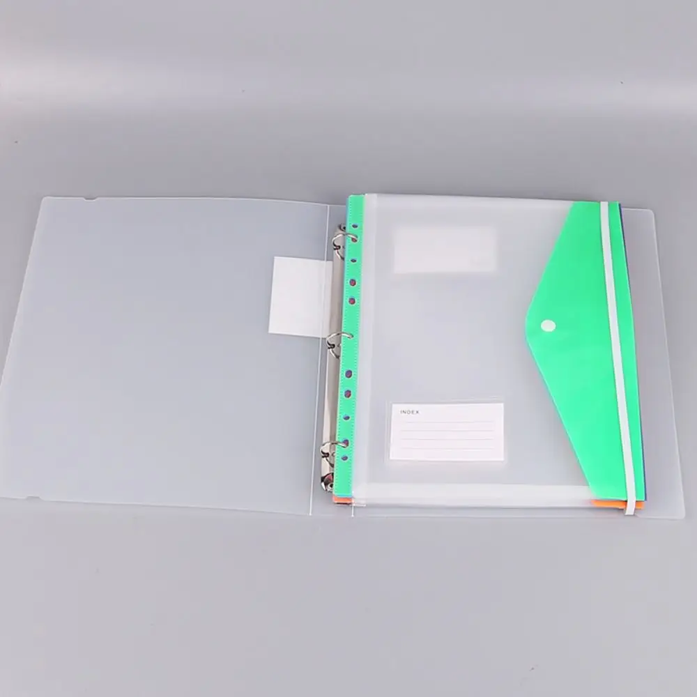 

6 pcs Perfect Plastic Binder Folders A4 11 Holes Binder Pocket Snap Closure Clear Label Loose-Leaf School