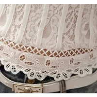 Summer Casual Solid Blouses for Women Petal Sleeve Floral Lace Tops Sweet Chiffon O-neck Short Shirts Elegant Chic New 01C - Image 6