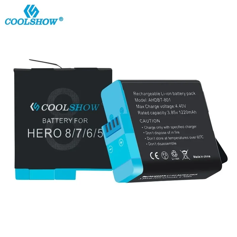 1220mah Battery For Gopro Hero 8 7 6 5 Battery Charger for Gopro 8 Black Batteries Action Camera Accesorios - view 2