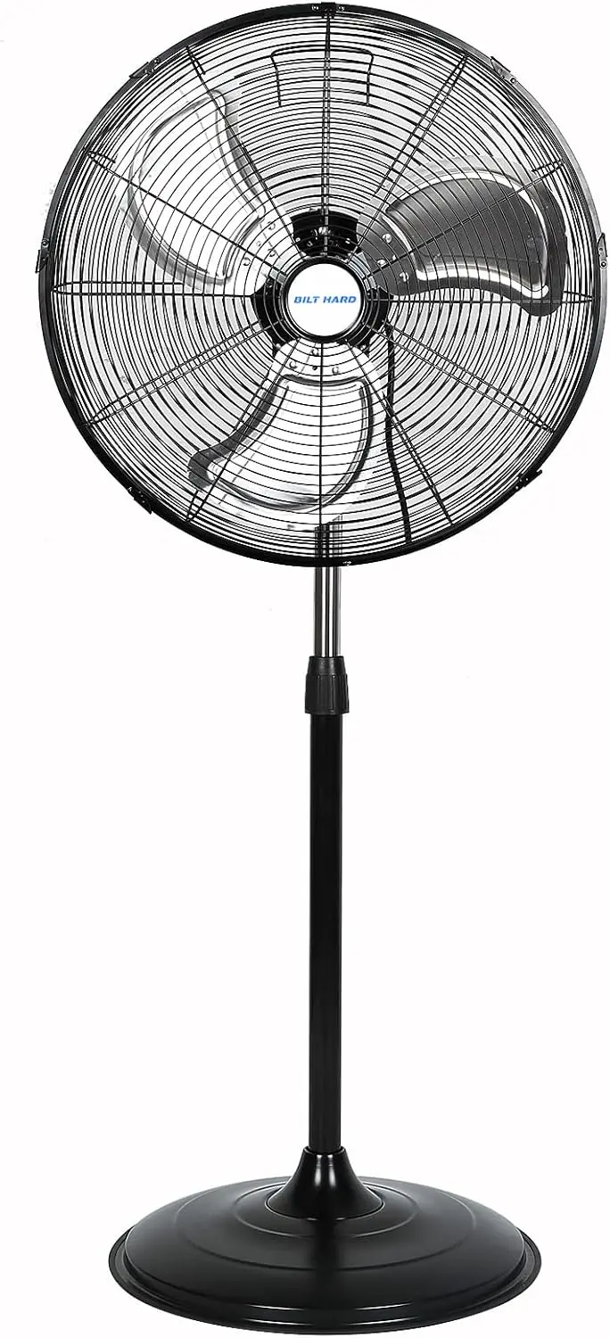 

5200 CFM 20" High-Velocity Industrial Pedestal Fan, 3-Speed Oscillating Stand Fan, Heavy Duty Metal Fan for CommercialUse