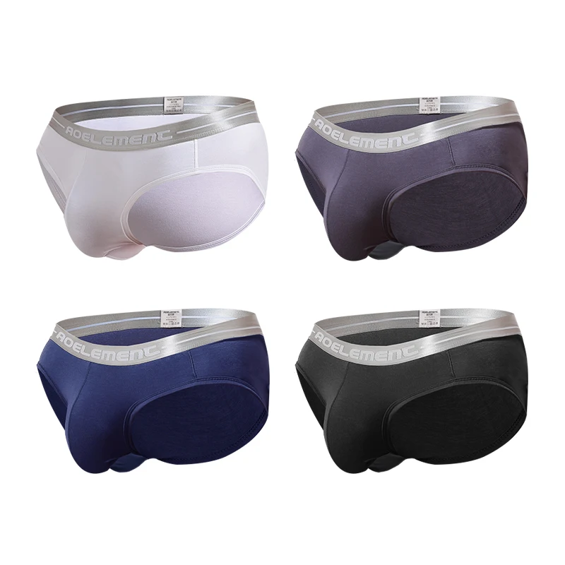 

3PCS Modal capsule lift U convex men's underwear bullet separate ice silk capsule pouch briefs