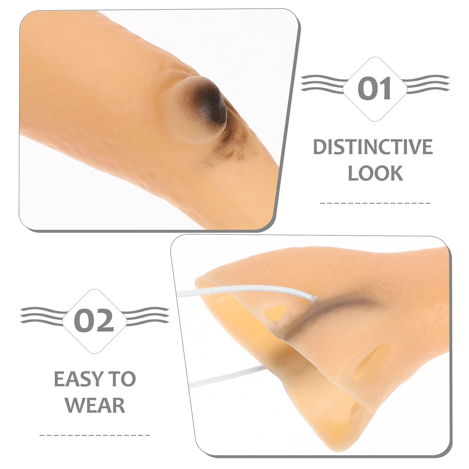 1 Set Gancio per il mento del naso della strega Costume da festa in maschera Protesi Accessorio per giochi di ruolo di Halloween per adulti Bambini Cosplay Falso lungo