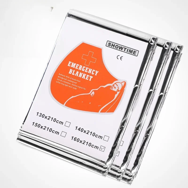 Multi - use Emergency Foil Thermal Blanket for Outdoor Survival, Rescue, First Aid, Explore, Camping, Hypothermia and Windproof
