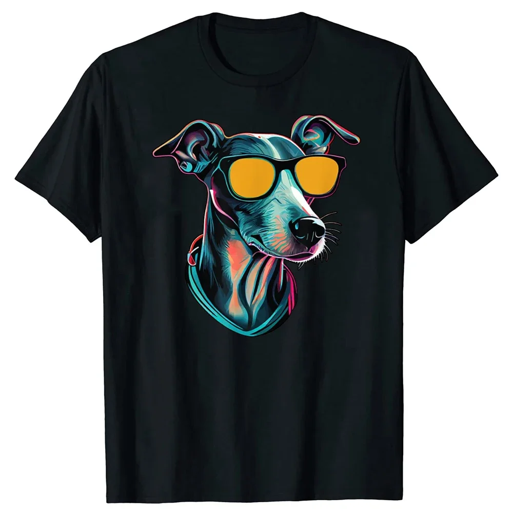 Mom and Dad Cool Dog Sunglasses Italian Greyhound T-shirt Pattern Street Clothing Gift Summer Men's and Women's Clothing