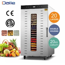 Wholesale Stainless Steel Single Zone 20 Layers Electric Food Dehydrator Machine Commercial Fruit Meat Dryer Jerky Dehydrator