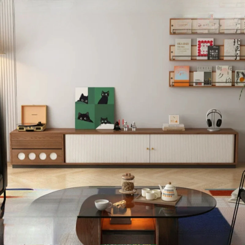 Unique Wooden Living Room Tv Cabinet European Designer Living Room Tv Stands Nordic 200Cm Mueble Televisor Furniture For Home