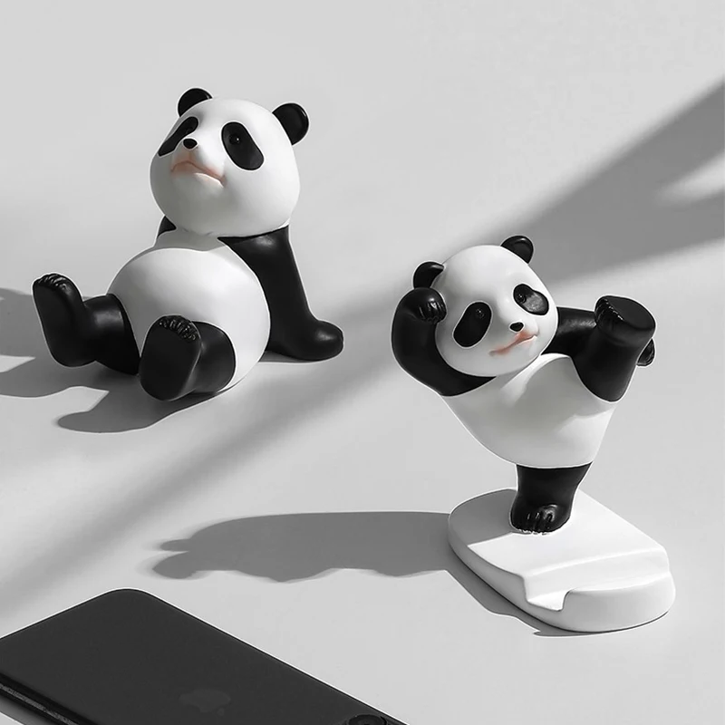 Simpatiche figurine creative di panda per interni, supporto universale per cellulare, supporto per telefono, decorazione per scrivania, casa, ufficio