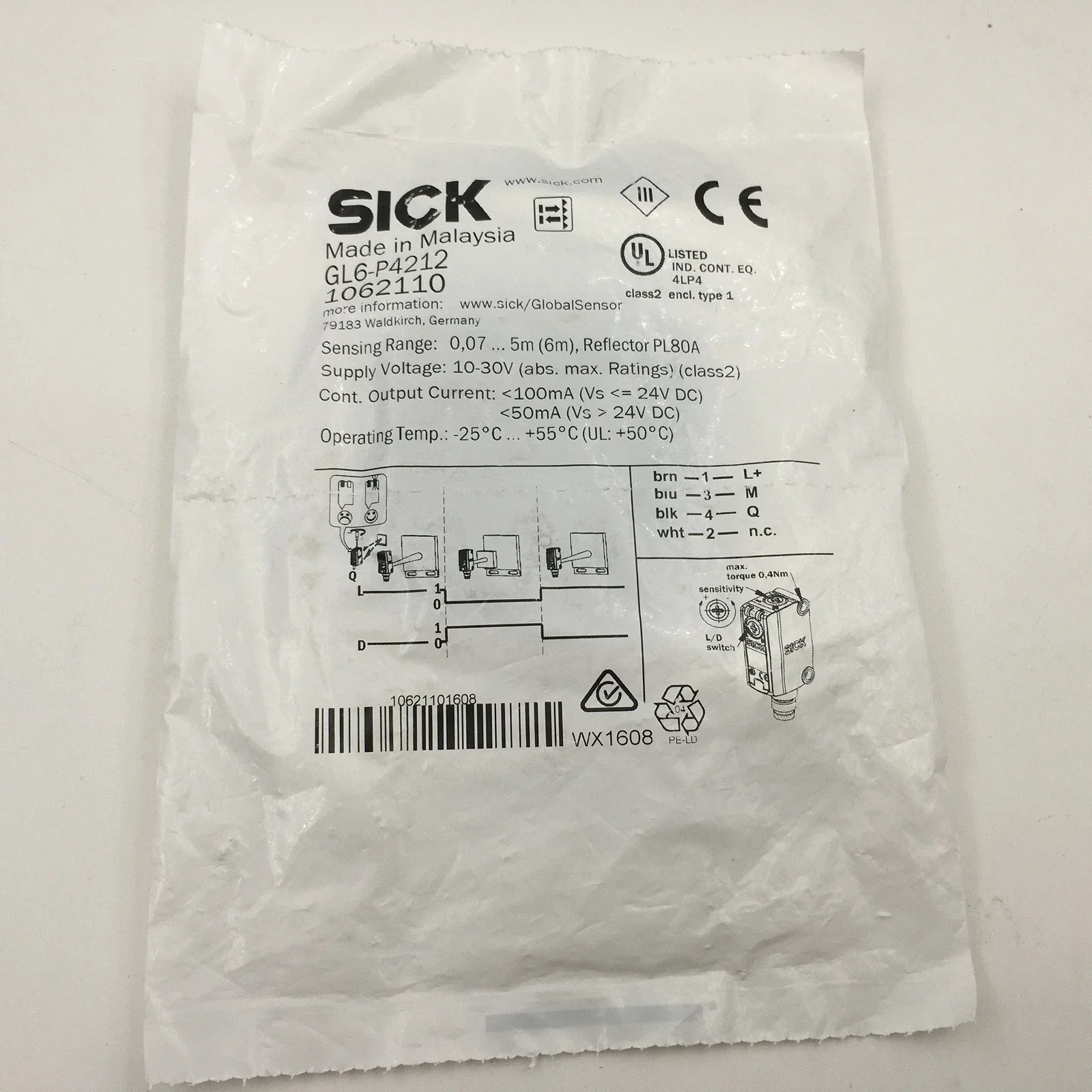 

1062110 GL6-P4212 Photoelectric switch