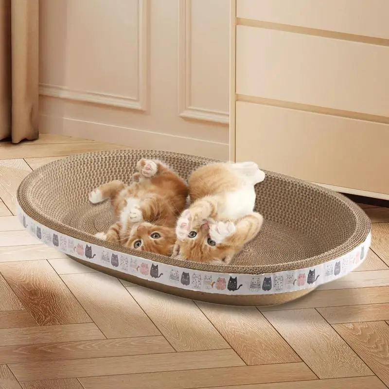 Imagem -05 - Cat Scratcher Bowl Bed Protetor de Sofá Portátil Oval Corrugado Scratch Pad Brinquedo Cat Scratcher Protetor de Móveis Suprimentos de Gatos