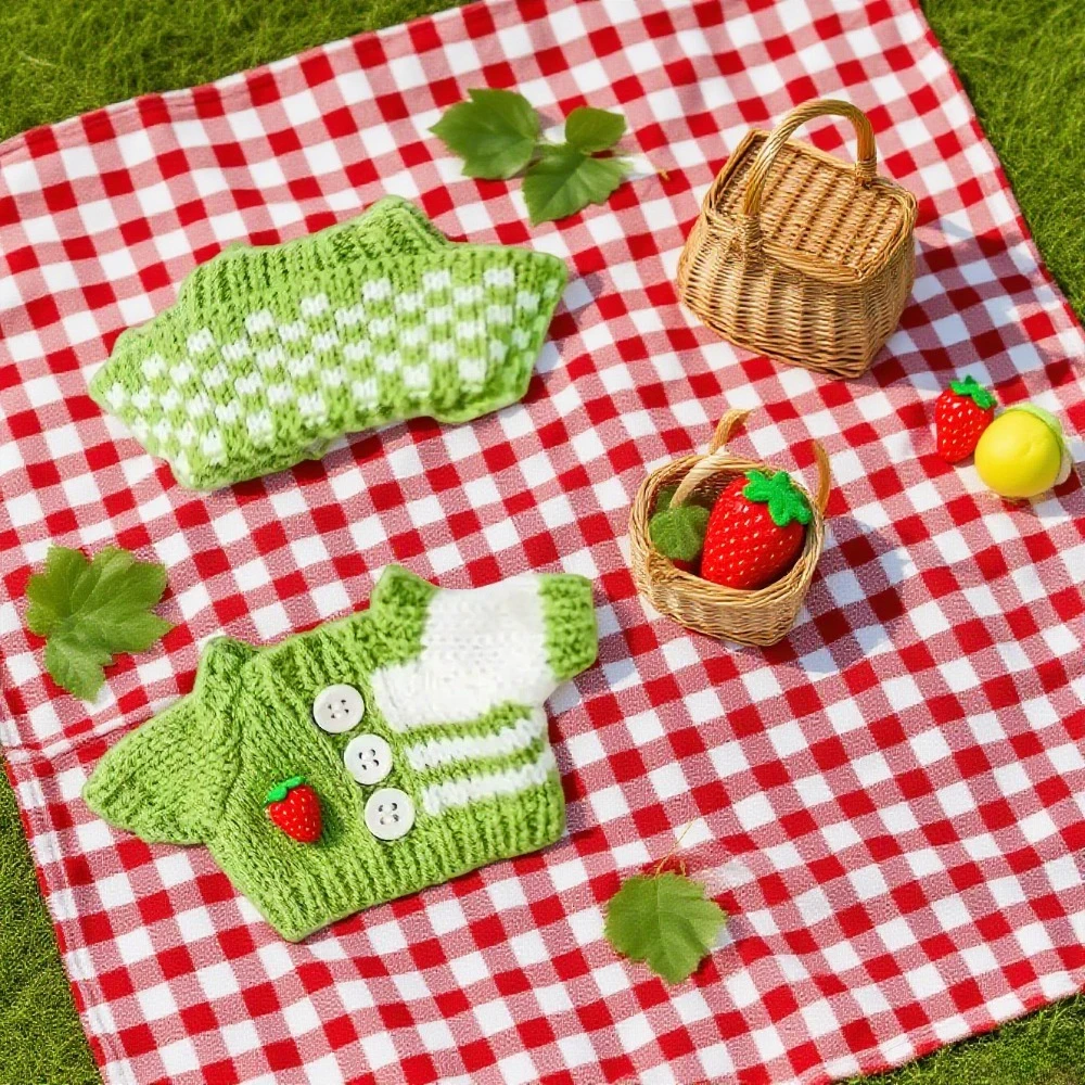 

Аксессуары для кукол Labubu 15-17 см, одежда с этикеткой в виде медведя, шляпа, свитер с любовью, милые украшения, маленькая одежда, коллекционные игрушки