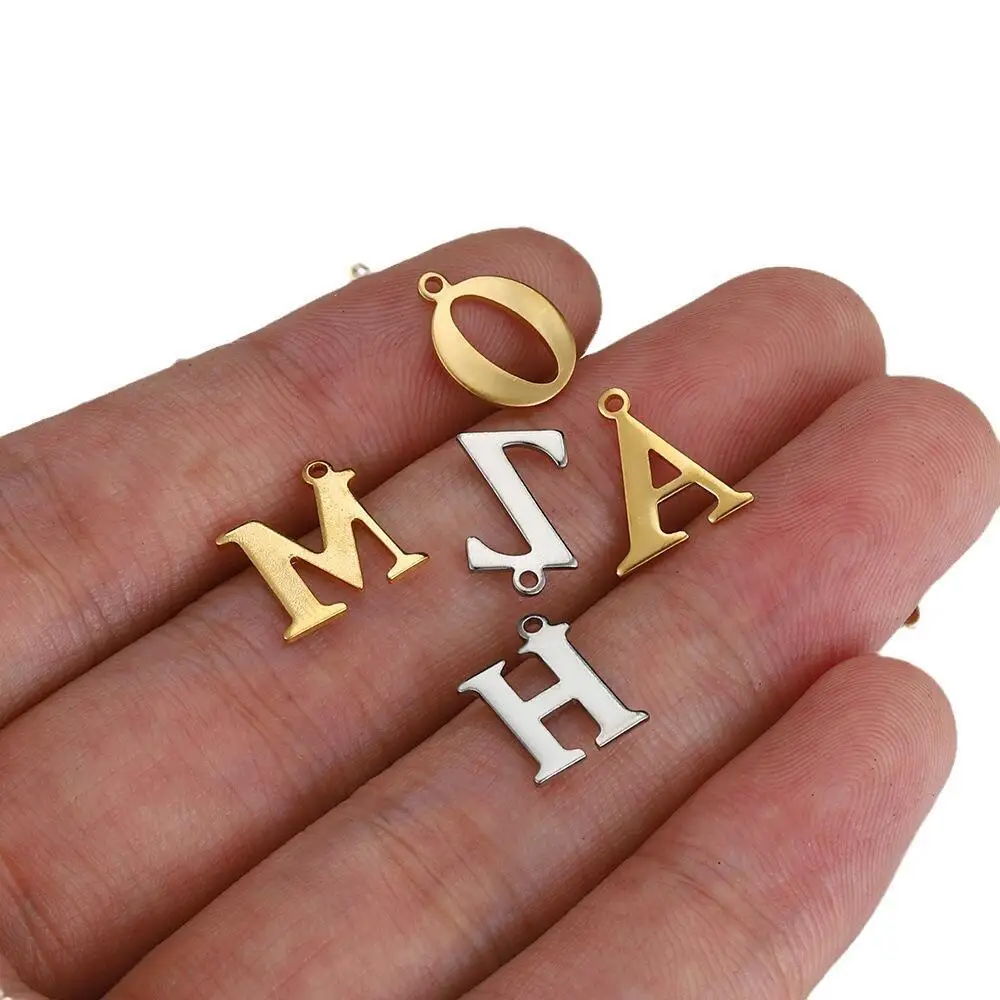 A-Z Intials Letter Stainless Steel Charms,DIY Making Accessories Alphabet Pendant Bracelets,Support Wholesale Jewelry