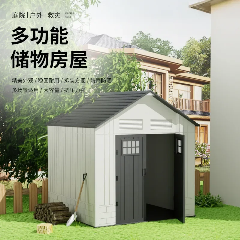 Outdoor Storage Shed 11 Cubic Meters Large Capacity HDPE Tool Room Weatherproof Rain and Sun Protection for Garden Sundries