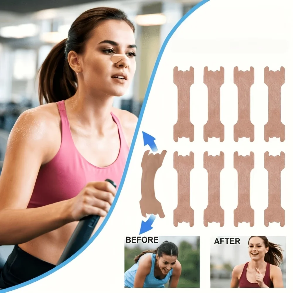120 Pieces of Breathable Nasal Strips, Soft, Lightweight, Comfortable, with Strong Adhesion, Flexible Design, Suitable for Work, Sports, and Daily Use