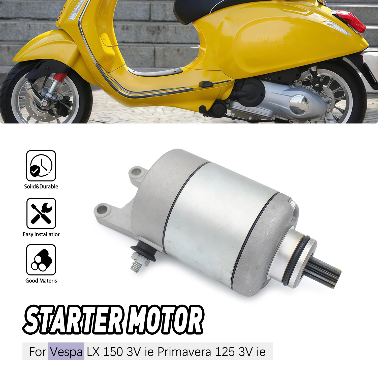 

Motorcycle Parts Replacement Engine Starter Motor For Vespa LX 1503V ie 2012-2013 LX125 3V ie 2012-2014 250 X7 2008-2010 7002687