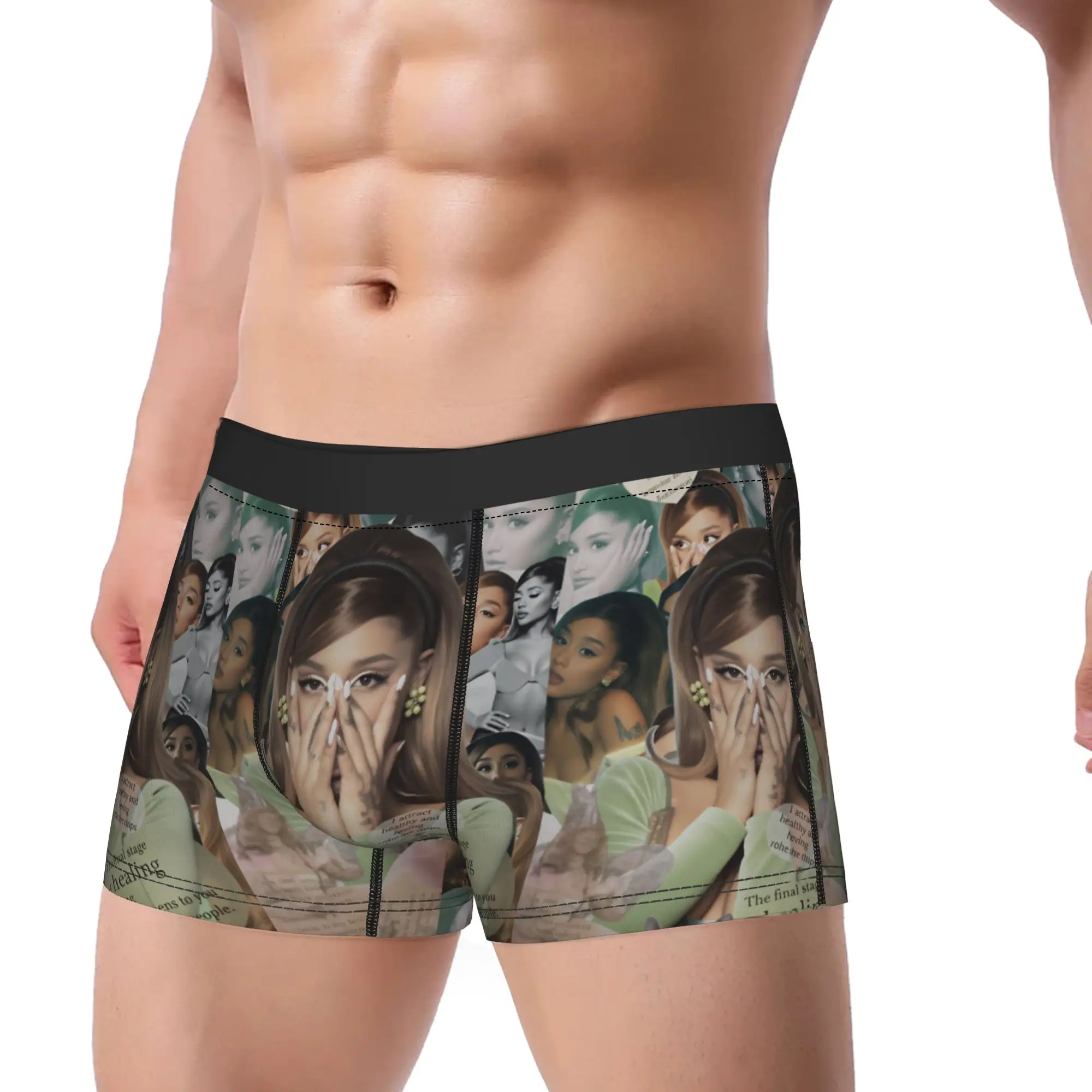 

Трусы-боксеры Arianas Grandes, высококачественные мужские сексуальные мягкие трусы с принтом, большие размеры