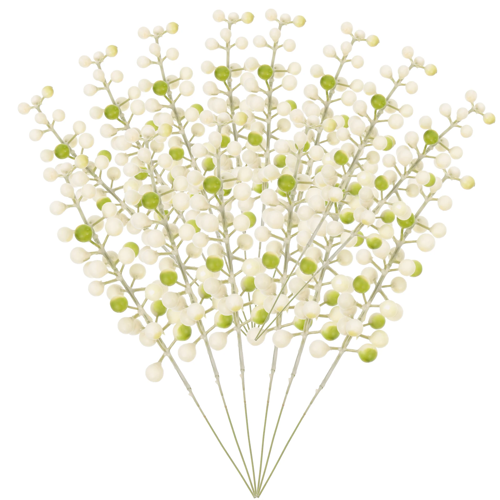 

15Pcs Simulated Berry Stems Lifelike Artificial Berry Decor White Bendable Home Christmas Wedding Party Ornament