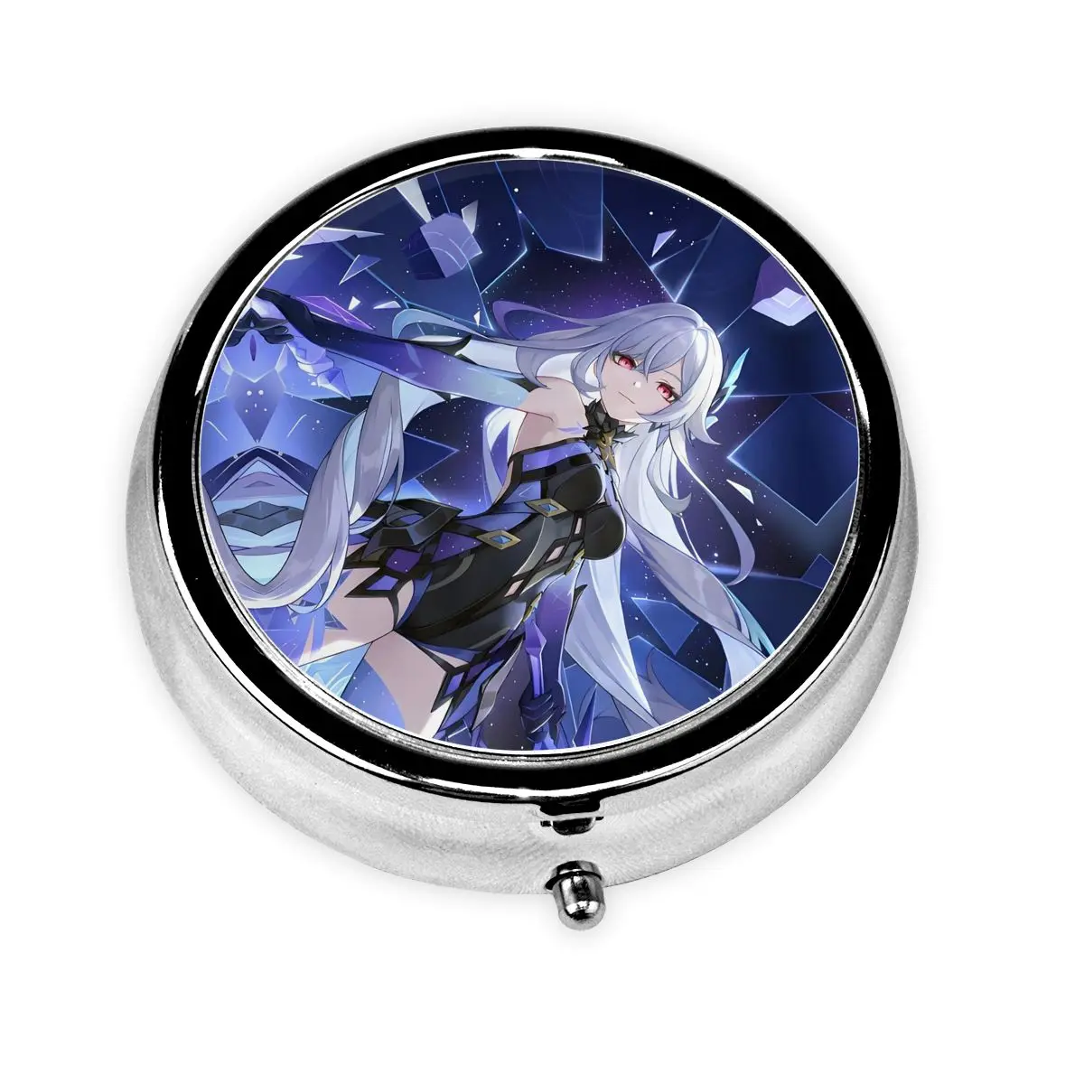 

Custom G-Genshins I-Impacts Round Pills Boxes Anime Cute Cartoon Game 3-Compartment Small Pill Container Medicine Box Dispenser
