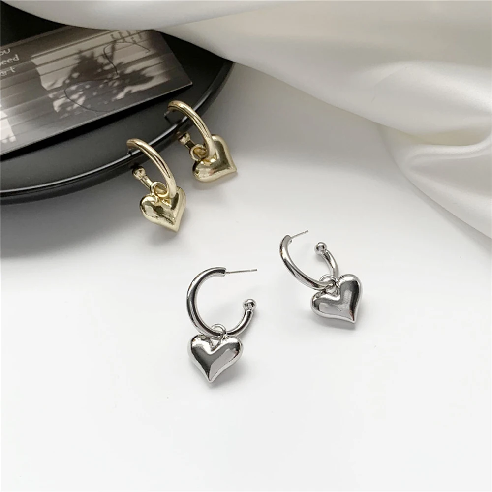 

Ladies Adorable Gold Silver Color Women Jewelry Love Heart Heart Earrings Stud Earrings Drop Earring Ear Hoop