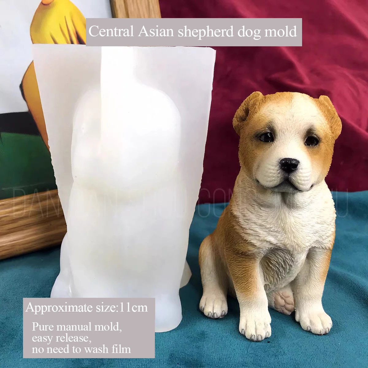 Aromatherapy Plaster DIY Mold, Cute Manual Silicone Abrasive Mold, African Shepherd Dog, Drop Glue, Aromatherapy Plaster