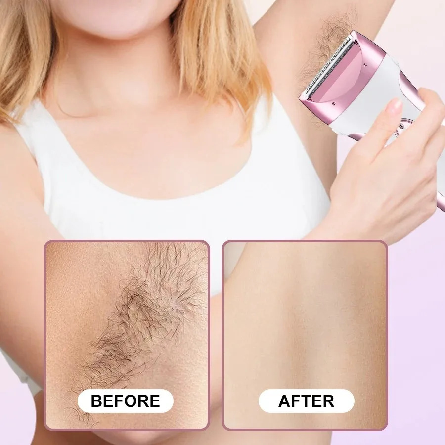 Women's Electric Lady Shaver USB Rechargeable Stainless Steel Foil Hair Remover for Face Legs Bikini Underarm Body Grooming