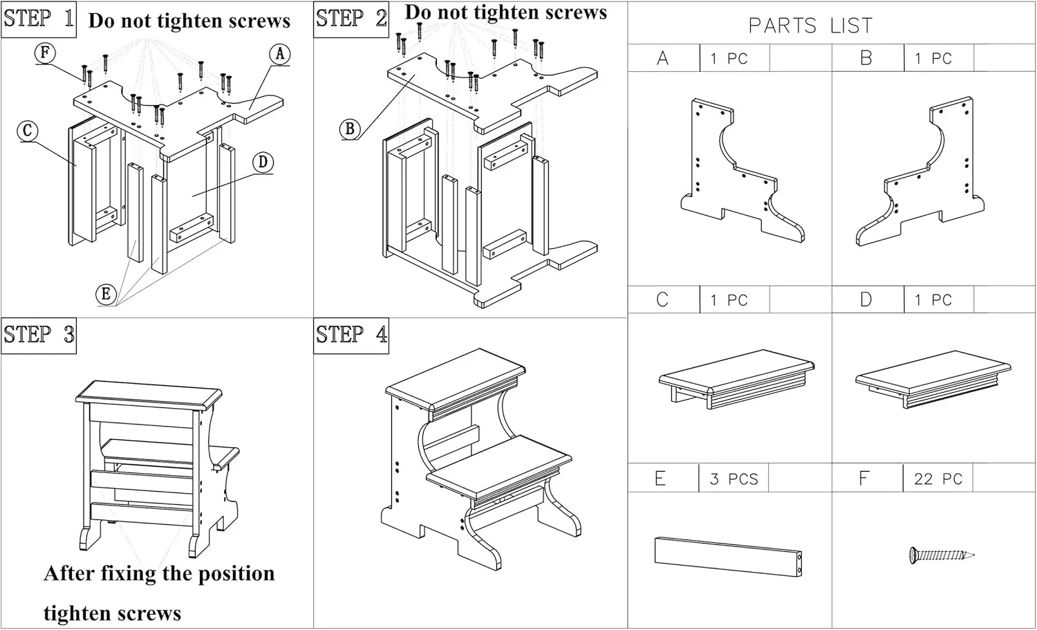 Home Furnishing Crestside 2 - Step Wood Step Stool