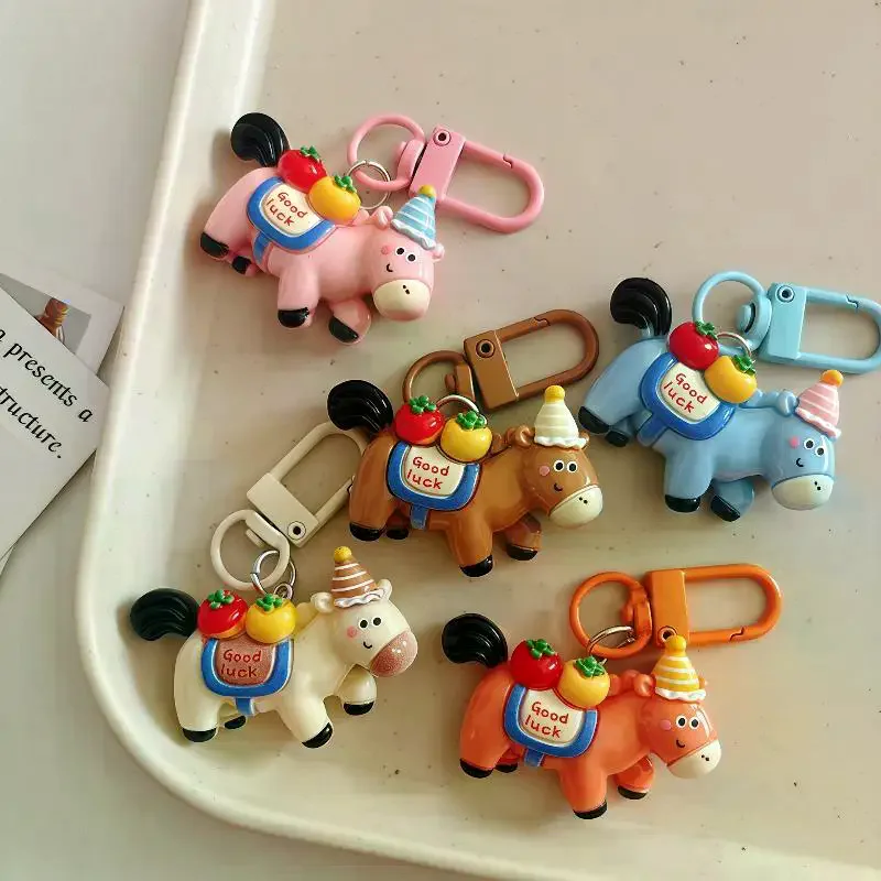 Брелок-с-рисунком-«Удачи»-пони-милый-год-лошади-украшение-талисман-креативный-рюкзак-с-лошадью-подвеска-аксессуары-подарок