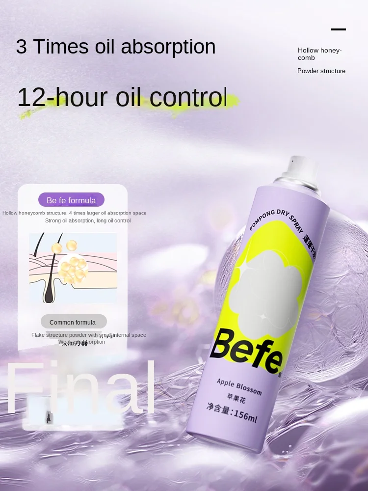 Befe Dry Hair Spray Degreasing,no Washing Hair, Not Dry and Astringent Bangs,high Skull Top Artifact Hair Mist Perfume