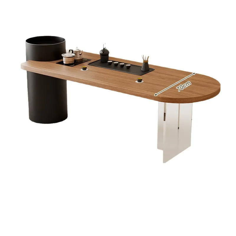 Balcony tea table Kung Fu tea table and chair combination Small modern high-end simple household cream wind small tea table