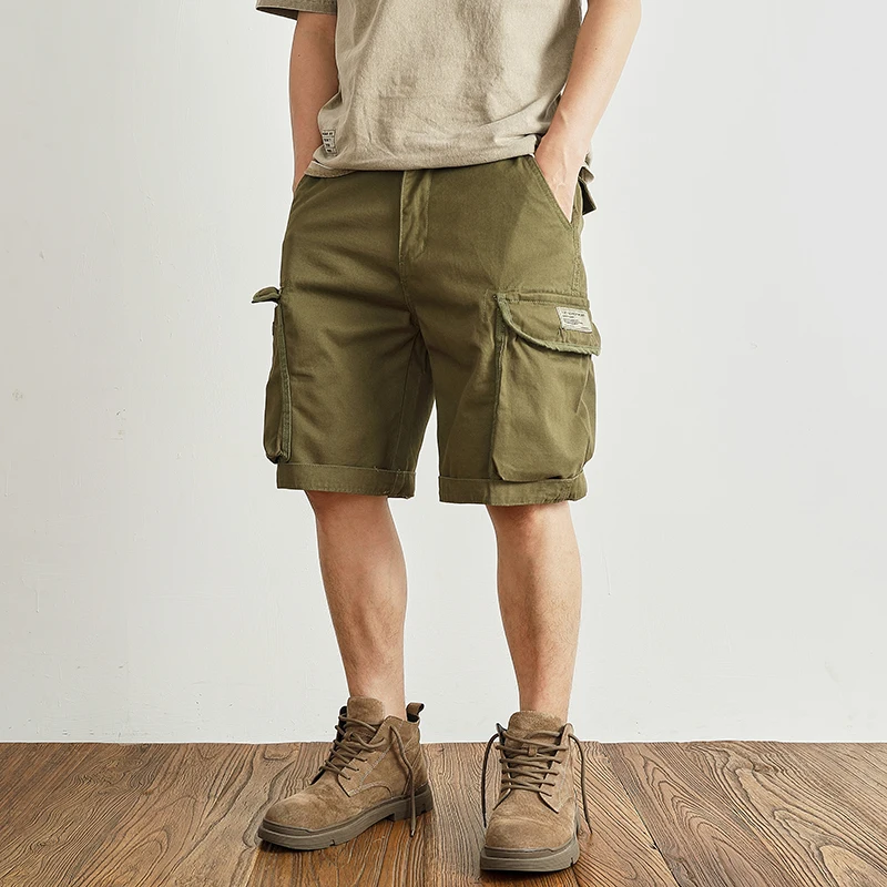 American Casual Multi Pockets Workwear Shorts for Men Summer Loose Straight Rough Camouflage Half Pants Y2k Cityboy Streetwear