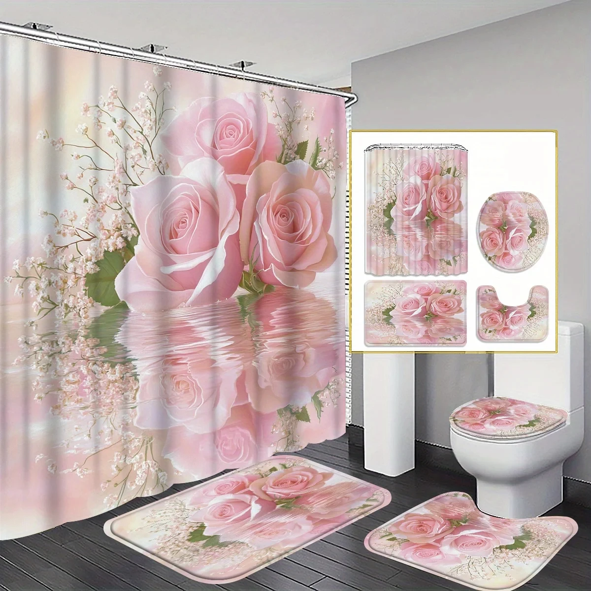 4Pcs Romantic Pink … - image