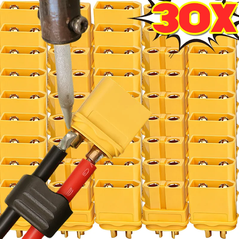 

XT90 High Power Plug Stable Copper High Power 40A Rated 4mm Diameter Anti Reverse Model Aircraft Drone Charging Power Connector