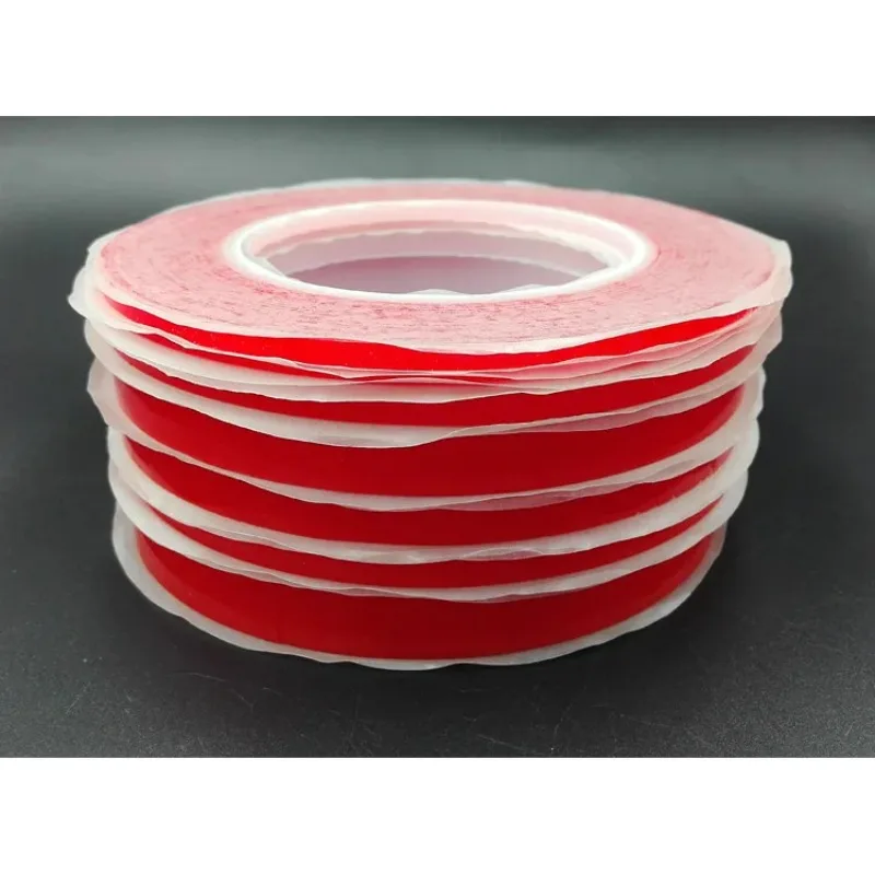5mm*25m Red Double Sided Tape Plastic Adhesive Sticky Glue for PC Cellphone LCD Screen Super Strong Stickiness Repair Ultra Thin
