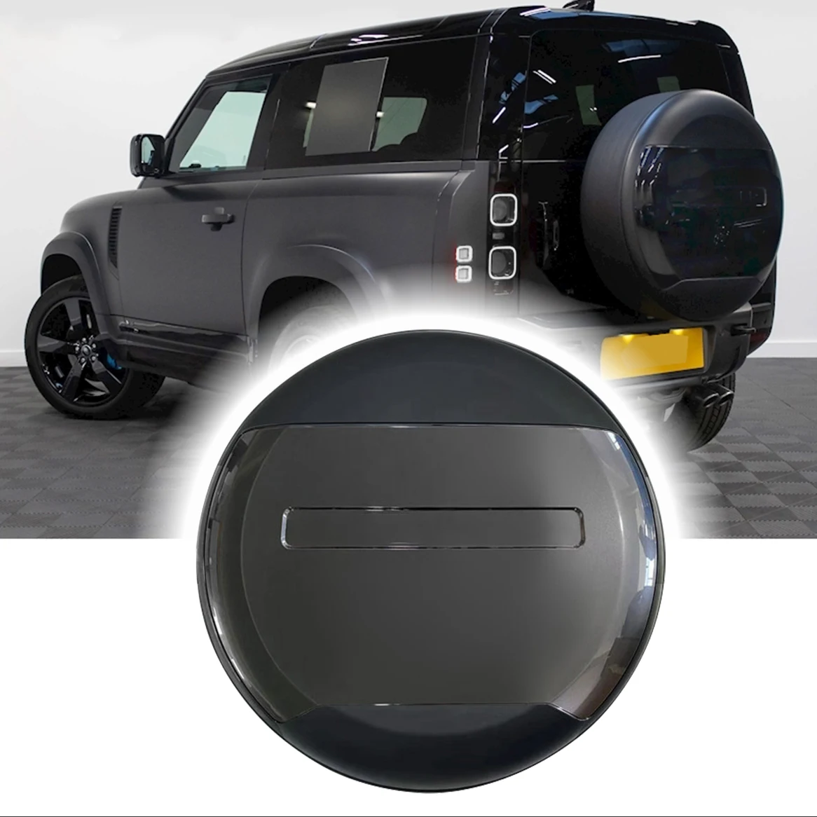 Carpathian Grey Series Spare Tire Cover fits for Land Rover Defender 110 90 130 2020-2024 ABS Spare Tyre Wheel Cover Protector