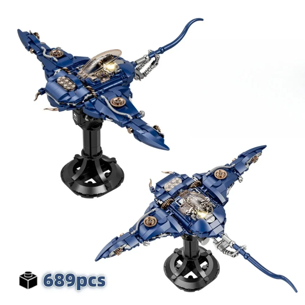 

689 шт. MOC креативные механические лучи Манта Sea Life World строительные блоки кирпичи DIY модель комплект сборка игрушки для подарков на день рождения