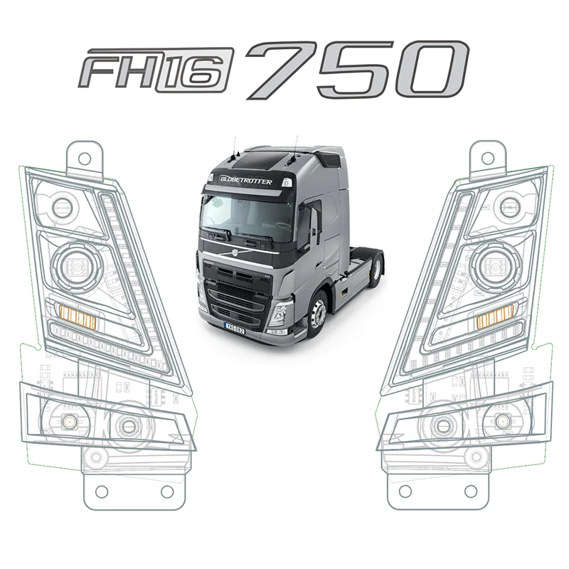 Lâmpada de água corrente de simulação de plástico LED escala 1:14 para caminhão Tamiya RC VOLVO FH16 56362 750 56360