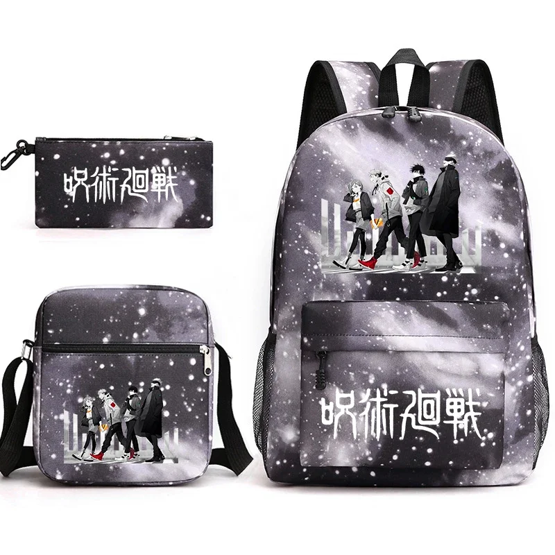 Jujutsu Kaisen anime print student school bag kids backpack shoulder bag pencil case 3-piece set back to school gift