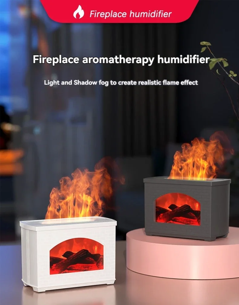 

A new fireplace aroma humidifier home desktop small diffuser automatic fragrance machine simulation flame