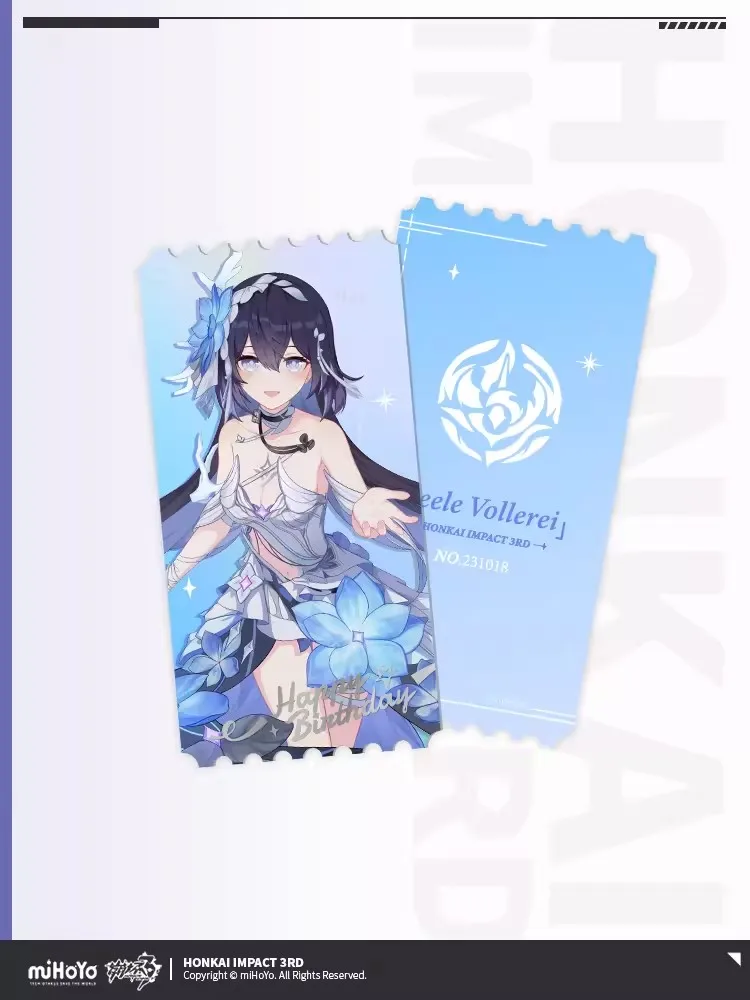 MiHoYo-Caja de regalo conmemorativa de cumpleaños oficial Honkai Impact 3 Seele 2023, colgante de insignia de The Lawgiver, vida y muerte, preventa