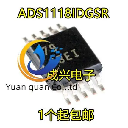 2-個のオリジナル新-ads1118idgsr-ads1118-bbei-vssop-10-a-d-コンバータ-ic