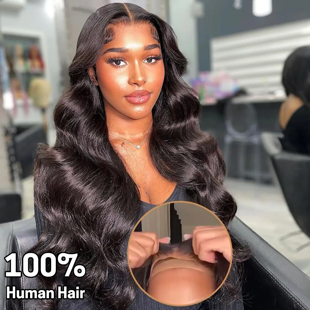 

32 Inch Glueless Wig Human Hair 4x4 Body Wave Lace Front Human Hair Wig Pre-cut Body Wave Glueless Wig Human Hair Ready To Wear