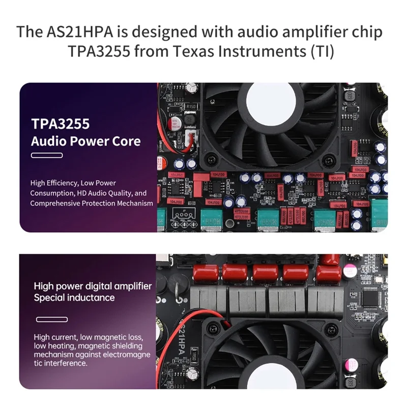 【البيع الساخن】مضخم صوت 2.1 قناة 300Wx 2+ 600W لوحة مضخم صوت ستيريو رقمية تتميز بشريحة Tpa3255 المستوردة TPA3255