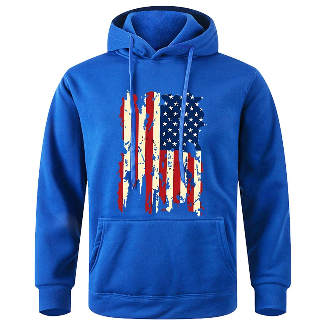 The Battle Of The American Flag Printing Hooded Male Basics Loose Sport Shirts Leisure Comfy Sweatshirt Trendy Oversized Top