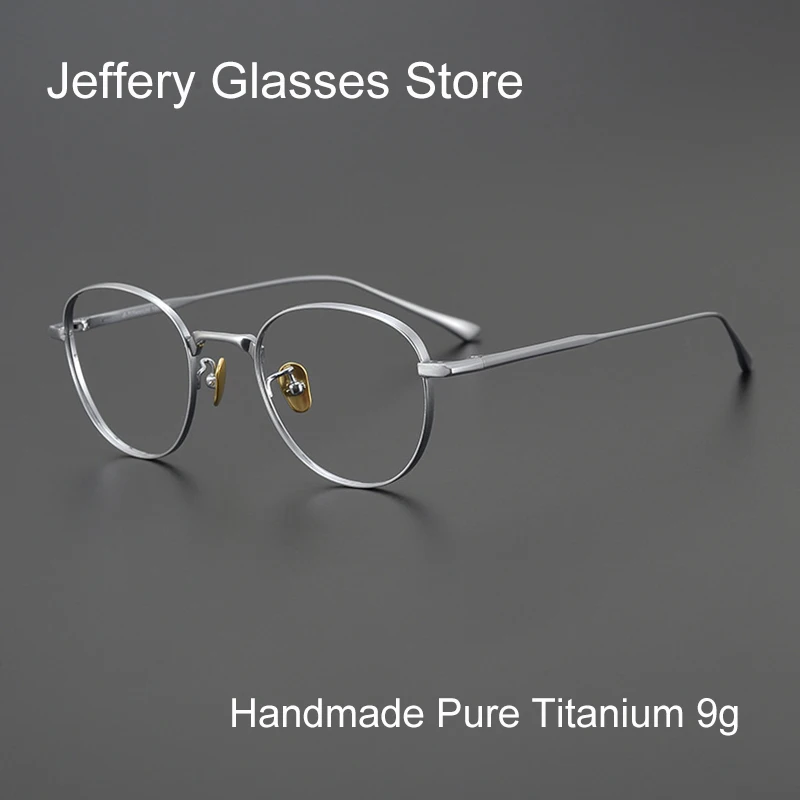 

2023 Handmade Ultralight Pure Titanium Glasses Frame Men 8g Prescription Eyeglasses Women Myopia Presbyopia Lenses Spectacles