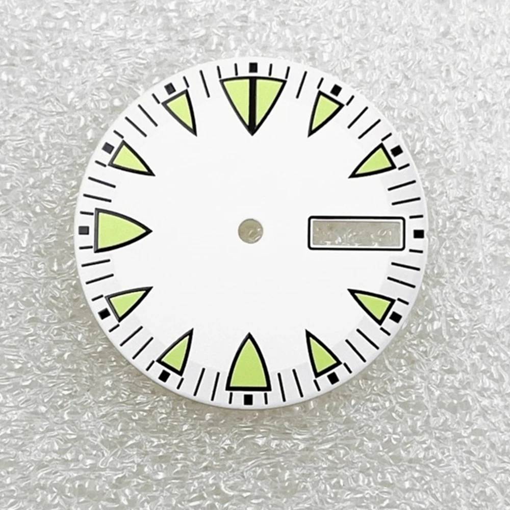 Customized NH36 Dial Green Luminous Watch Dial Fit For NH36 7S26 Movement 28.5mm Watch Surface Parts