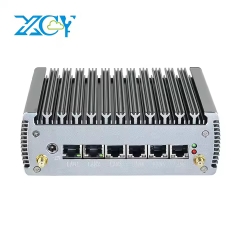 Fanless Industrial Mini PC Intel i7-1165G7 N150 6x 2.5G Ethernet 4x USB COM-RS232 HDMI Mini-PCIe Support Windows Linux OpenWrt