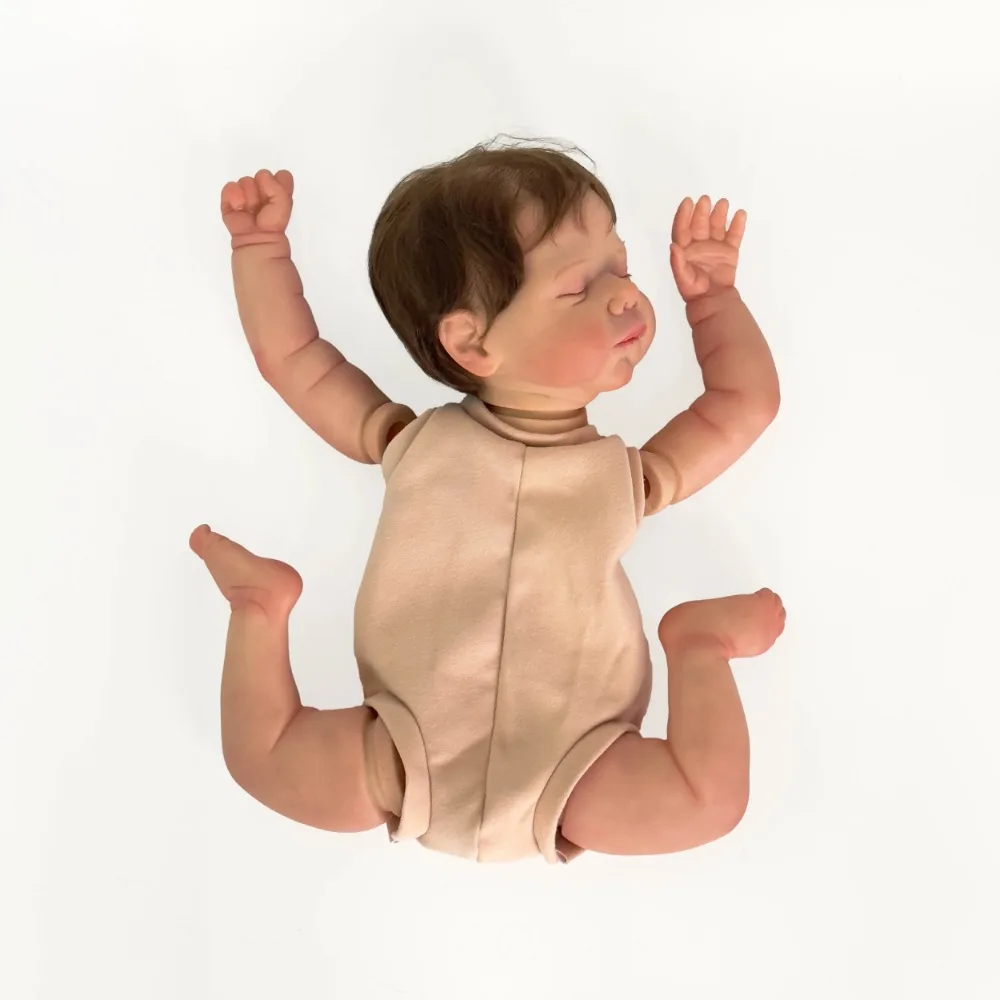 Kit de beurre Reborn Baby Marley, cheveux enracinés à la main, pièces de beurre déjà peintes, kits de bricolage, 19"