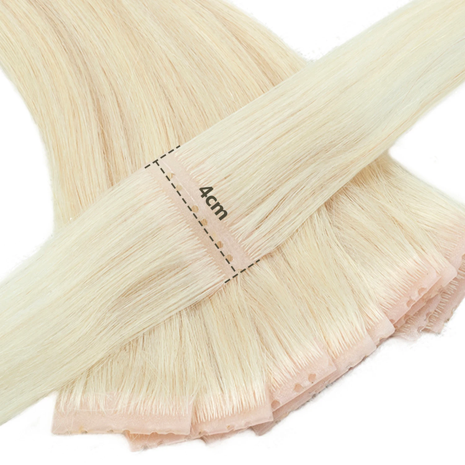 Invisible Twin Tabs PU Skin Hair Weft  With Holes Human Hair Extensions Micro Beads Natural Machine Remy Injected Hair Weft