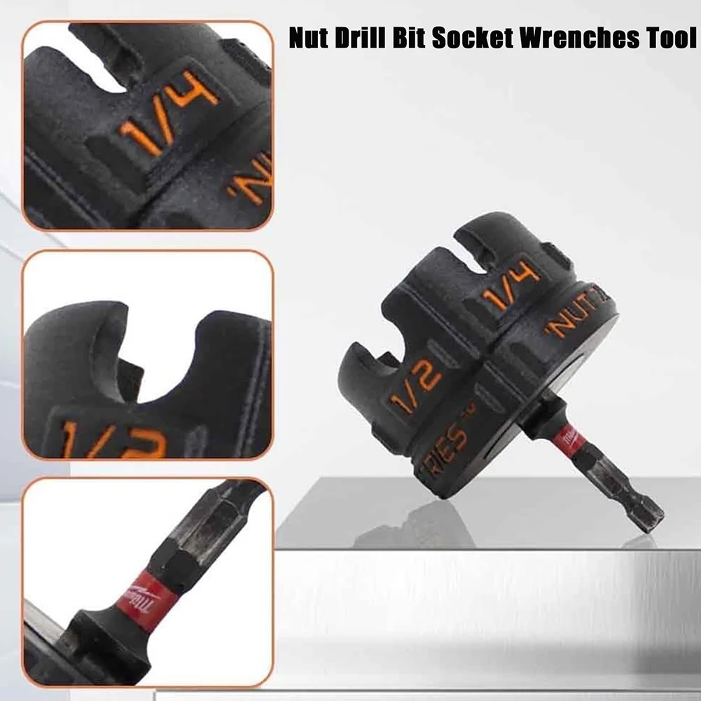 Nut Zip Drill Attachment Wear Resist Hex Shank Nut Driver Extractor Portable Bolt Extractor Tool for Fast Nut and Bolt Removal