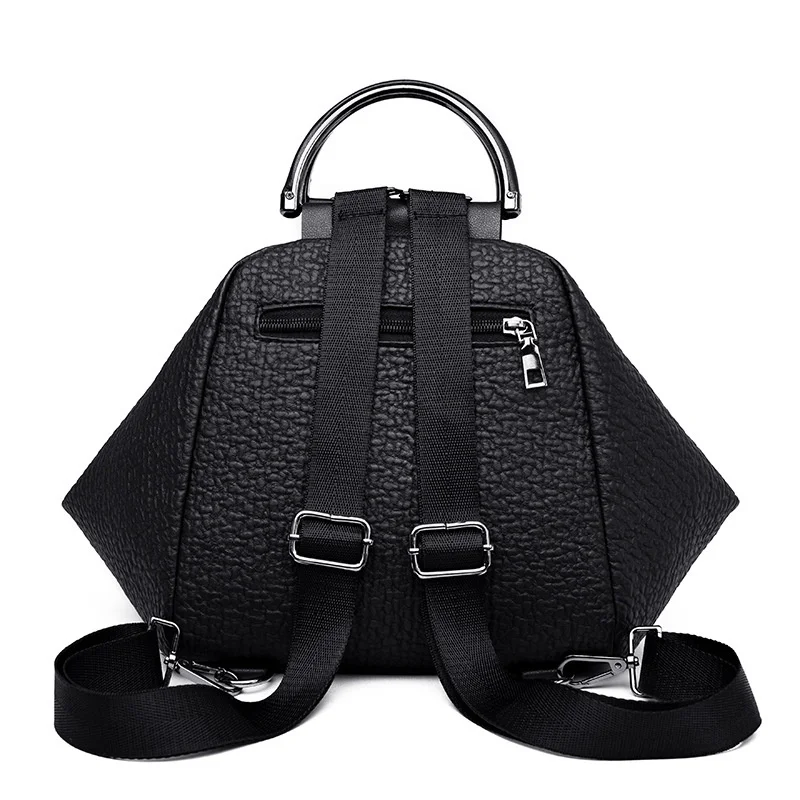 Bolso de hombro doble de tres usos, mochila ligera antisalpicaduras de cuero suave Pu, bolso de viaje para mujer, ocio al aire libre, un solo hombro