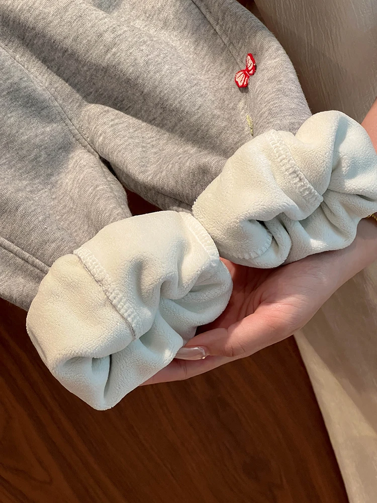 Dziewczęce ocieplane spodnie na jesień i zimę, ciepłe spodnie dziecięce, spodnie z wysokim stanem, luźny krój, długie spodnie dla dzieci, niemowląt i dziewczynek.